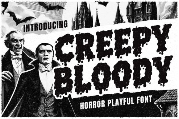 Creepy Bloody Typeface for Playful Horror Branding