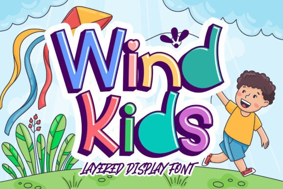 Wind Kids: A Playful Display Font for Branding